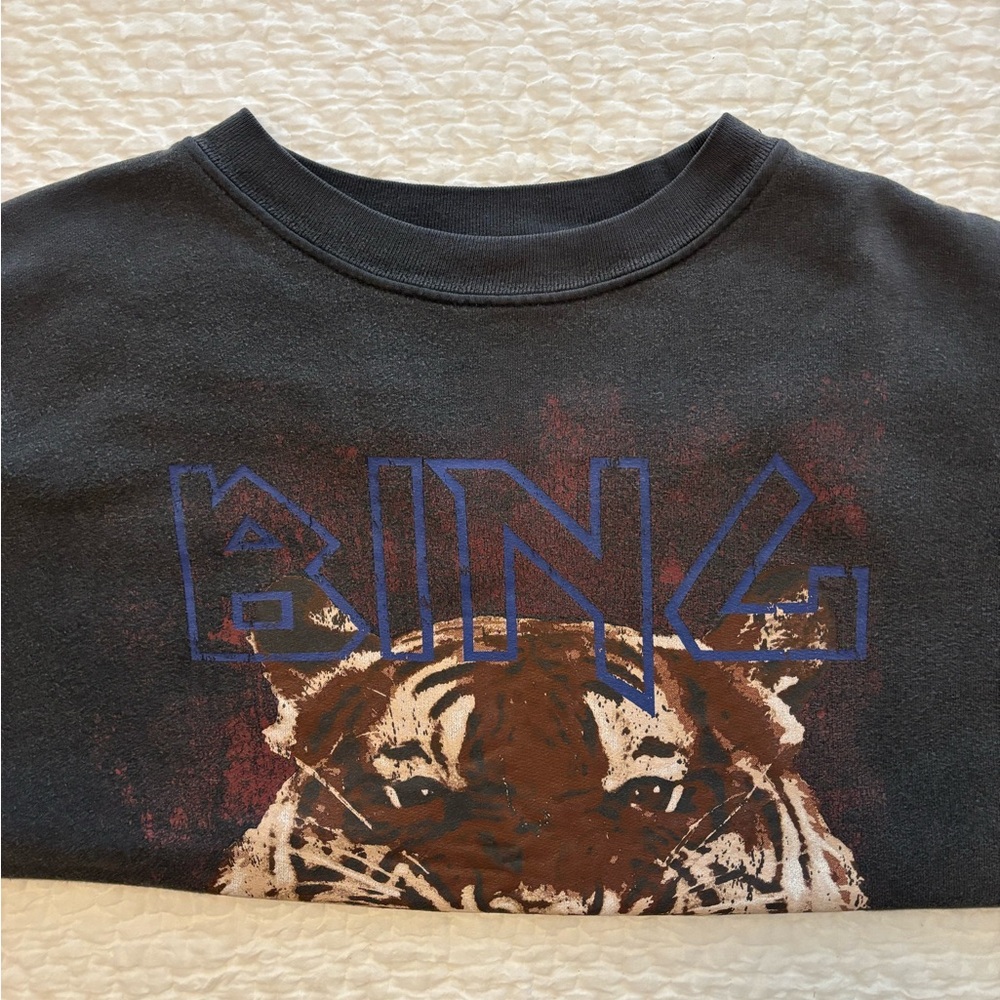 Anine Bing Black and Brown Tiger Graphic Sweatshirt
